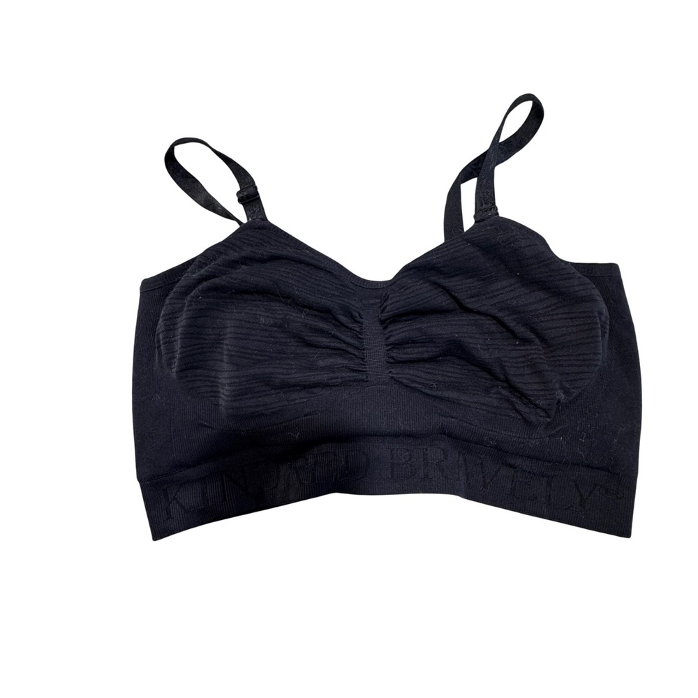 Kindred Bravely Hands Free Pumping Bra Women Large Black Stretch Nursing Bra